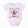 thumbnail image 1 of CAICJ98 Baby Boy Romper 4th of July Outfits USA Flag One-piece Jumpsuit Shorts Infant Newborn Independence Day Clothes (Wine,3-6 Months), 1 of 4