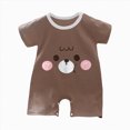 thumbnail image 1 of CAICJ98 Baby Boy Rompers Short Sleeve Cotton Toddler Rompers Graphic Print Baby Clothes One-Piece Outfit Rompers for Baby Boys (Coffee,9-12 Months), 1 of 4