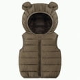 thumbnail image 1 of CAICJ98 Baby Boys Girls Hooded Puffer Vest Toddler Winter Jacket Lightweight Sleeveless Bear Ears Zipper Up Jacket (Coffee,2-3 Years), 1 of 4