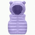 thumbnail image 1 of CAICJ98 Baby Boys Girls Hooded Puffer Vest Toddler Winter Jacket Lightweight Sleeveless Bear Ears Zipper Up Jacket (Purple,6-12 Months), 1 of 4
