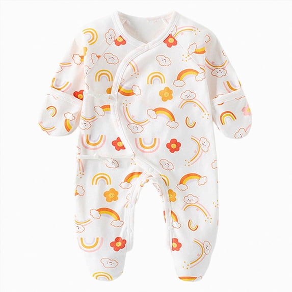 CAICJ98 Baby Boys Girls Snug Fit One-Piece Romper Jumpsuit Cotton Pajamas Footed Outfit 0-6 Months