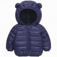 thumbnail image 1 of CAICJ98 Baby Boys Girls Winter Coats Toddler Bear Hoods Puffer Jacket Infant Kids Light Puffer Padded Outwear (Dark Blue,18-24 Months), 1 of 6