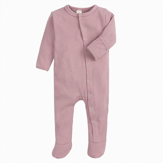 CAICJ98 Baby Footed Pajamas with Mitten Cuffs Unisex Cotton Snap-up Romper Jumpsuit Sleep and Play Footies for 0-12 Months Boys Girls