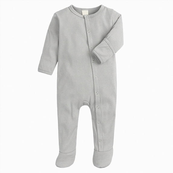CAICJ98 Baby Footed Pajamas with Mitten Cuffs Unisex Cotton Snap-up Romper Jumpsuit Sleep and Play Footies for 0-12 Months Boys Girls