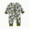 thumbnail image 1 of CAICJ98 Baby Girl Boy Hunting Clothes Duck Deer Print Romper Zipper Jumpsuit Retro Bodysuit Newborn Going Home Outfit Fall Winter (Green,0-3 Months), 1 of 5