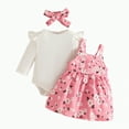 thumbnail image 1 of CAICJ98 Baby Girl Clothes Suspender Skirt Long Sleeve Newborn Ruffled Romper Baby Girl Dress Fall Outfits Infant Girls Gifts Pink,Size 3-6 Months, 1 of 7