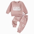 thumbnail image 1 of CAICJ98 Baby Girl Fall Winter Outfit Daddys Girl Letter Long Sleeve Sweatshirt and Stretch Pants Set 3 6 12 18 24 Months 2T 3T 4T Girls Baby Clothes (Pink,0-6 Months), 1 of 7