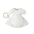 thumbnail image 1 of CAICJ98 Baby Girl Flower Dress Summer Romper Dresses for Toddler Girls Princess Birthday Wedding Party Tulle Dress White,12-18 Months, 1 of 7