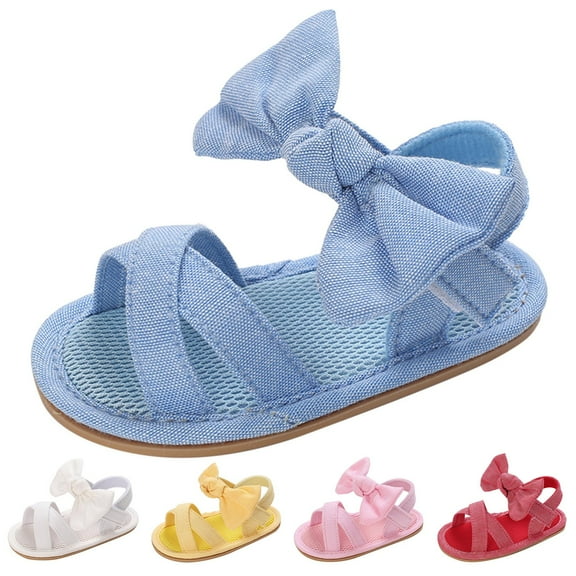 CAICJ98 Baby Girl Sandals Rubber Sole Outdoor Toddler First Walking Summer Shoes Light Blue,0-6 Months