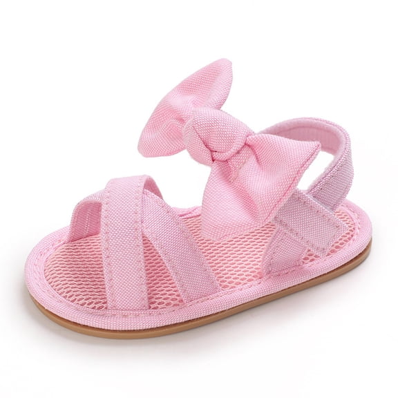 CAICJ98 Baby Girl Sandals Rubber Sole Outdoor Toddler First Walking Summer Shoes Pink,12-18 Months