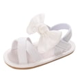 thumbnail image 1 of CAICJ98 Baby Girl Sandals Rubber Sole Outdoor Toddler First Walking Summer Shoes White,6-12 Months, 1 of 6