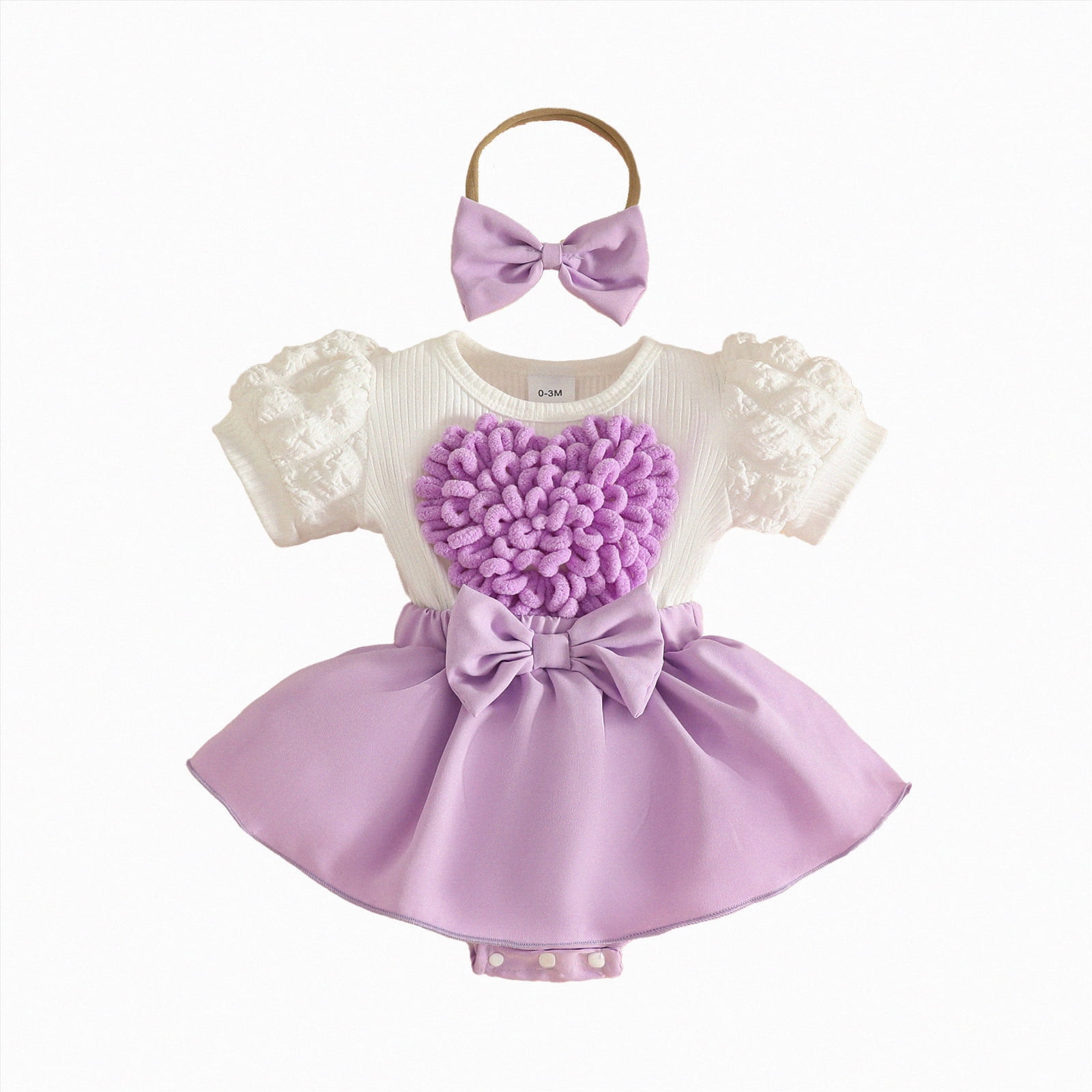 CAICJ98 Baby Girl Summer Clothes Newborn Romper Dress Puff Short Sleeve ...