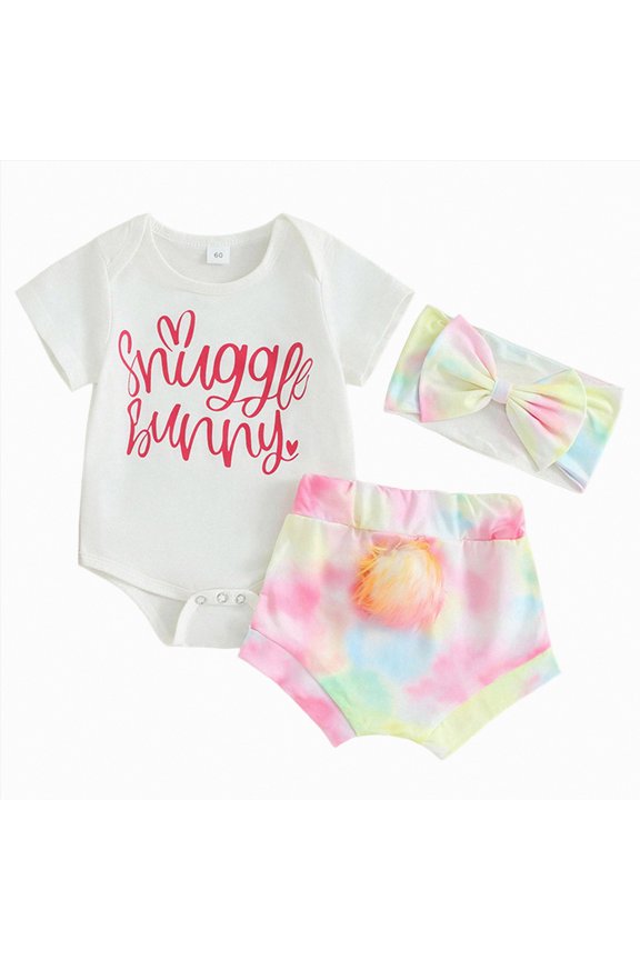 Baby Girl Summer Clothes Outfit Funny Letter Romper Shorts Set Infant Girl Clothes 0 3 6 12 18 months 2Pcs Summer Playwear Beach Outfits (Red,6-12 Months)