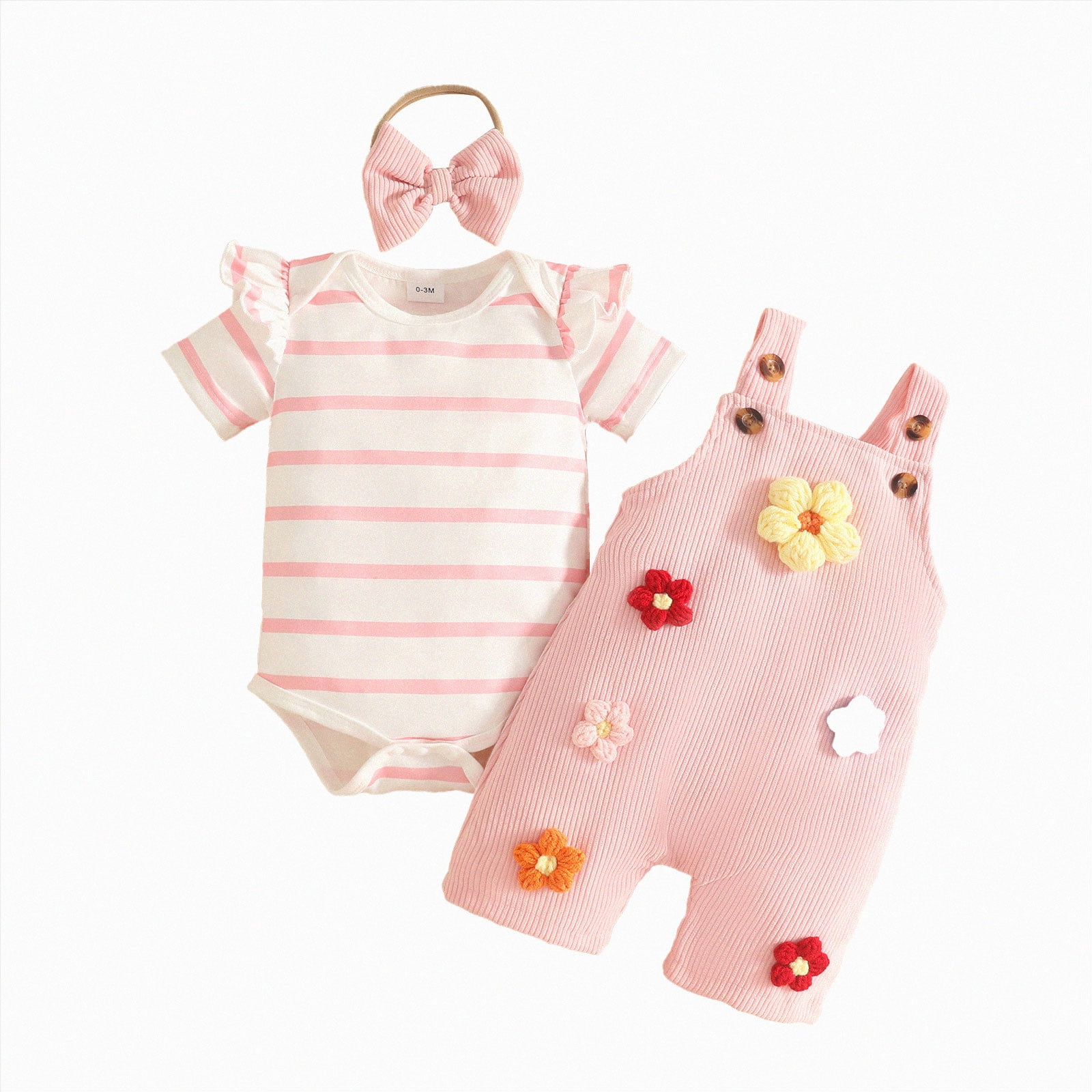 CAICJ98 Baby Girl Summer Clothes Suspender Jumpsuit Newborn Short