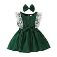 thumbnail image 1 of CAICJ98 Baby Girl Tutu Dress Ruffle Lace Flutter Sleeve Dresses for Toddler Girls Flower Girl Party Birthday Princess Dresses Green,6-9 Months, 1 of 7
