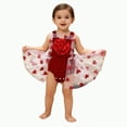 thumbnail image 1 of CAICJ98 Baby Girl Valentines Outfits Cute Lace Sleeveless Tulle Romper Dress Bodysuit Infant Newborn Summer Clothes (Red,6-9 Months), 1 of 2