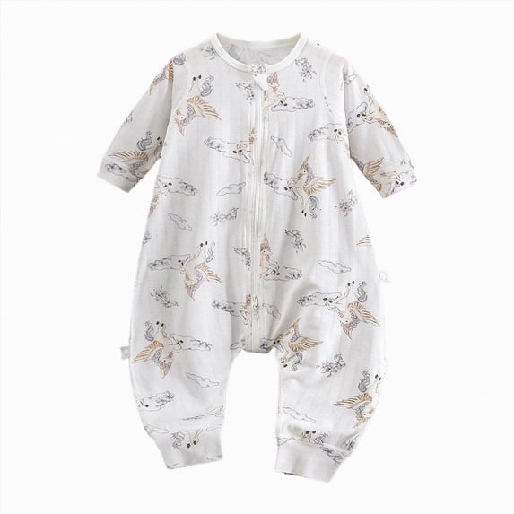 CAICJ98 Baby Sleep Sack with Feet Lightweight Toddler Boy Girl Sleeping Bag with Legs & Long Sleeves for Early Walkers Baby Boys' Clothing Sets (Light Purple,9-12 Months)