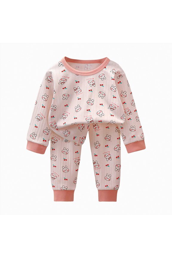 Baby Toddler Girls Outfit Set Soft Boys Pajamas Cartoon Prints Long Sleeve Kid Sleepwear Sets Boys Girls Pajama,(Light Purple,6-7 Years)