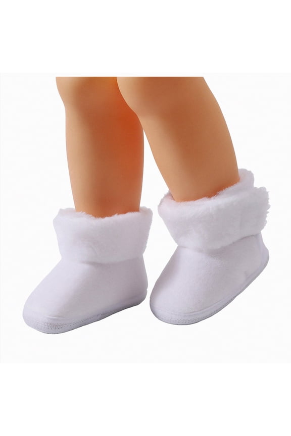 Baby Winter Warm Snow Boots Soft Sole Prewalker Non-Skid Baby Winter Boots White,4(Infant)