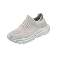 thumbnail image 1 of CAICJ98 Big Kids Running Shoes Lightweight Walking Shoes Athletic Slip on Sock Sneakers knit Comfortable Sneakers for Girls Beige,1(Little Kid/Big Kid), 1 of 7