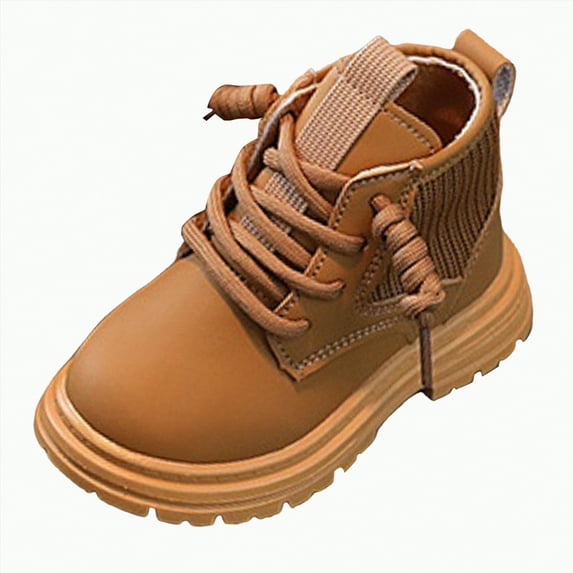 CAICJ98 Boots Boys Girls Combat Snow Boots Waterproof Non-Slip Fashion Work Ankle Boots with Lace Up Side Zipper Hiking Boots for Boys Girls (Toddler/Little Kid),10.5