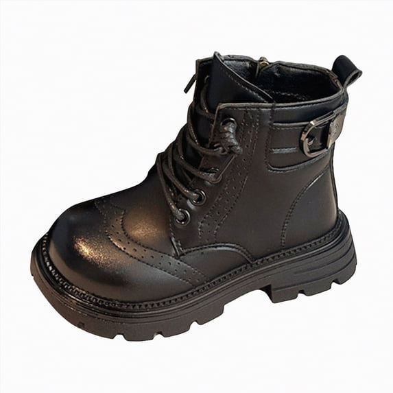 CAICJ98 Boots for Boys Girls Waterproof Combat Boots Comfort Work Ankle Boot Lace Up Side Zipper Boys' Girls' Hiking Boots (Toddler/Little Kid/Big Kid),13