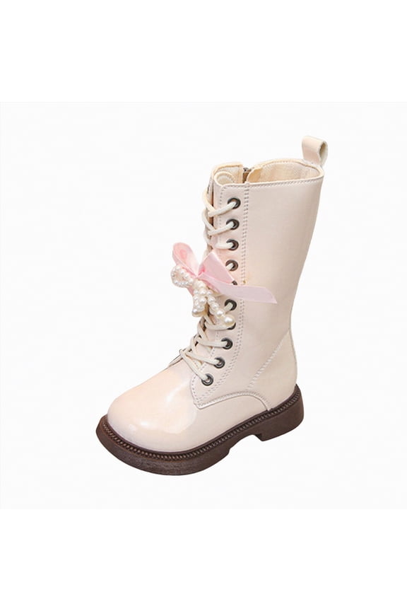 Boots Girls Knee High Lace Up Side Zipper Mid Calf Combat Boots Sparkly Rainbow Winter Girls Riding Boots (Toddler/Little Kid/Big Kid),9