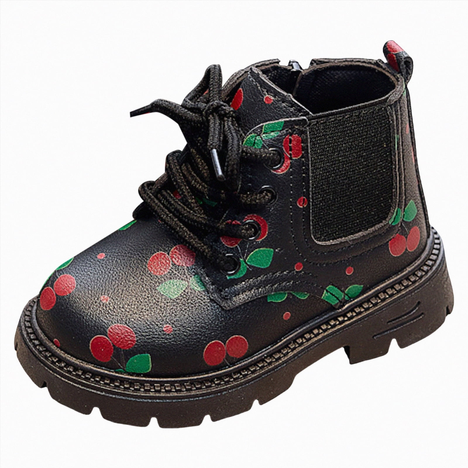 CAICJ98 Boots for Toddler Girls Side Zipper Combat Shoes with Lace