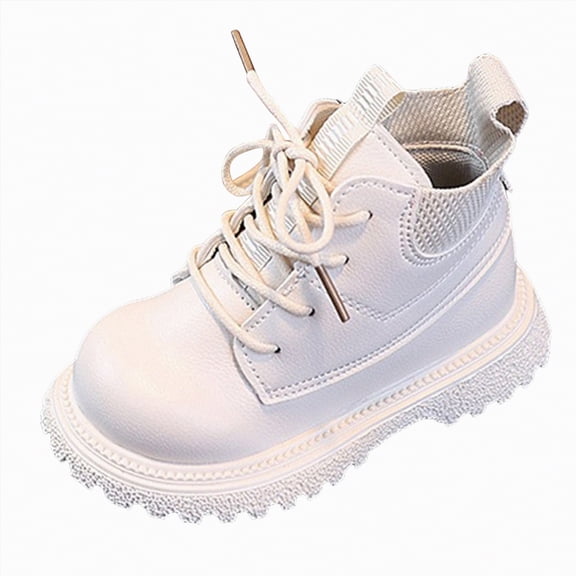CAICJ98 Boy Girl Boots Outdoor Lace Up Work Boots Casual Combat Boots Side Zipper Ankle Shoes Waterproof Hiking Boots for Boys Girls (Toddler/Little Kid),6.5