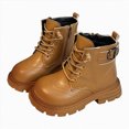 thumbnail image 1 of CAICJ98 Boy Girl Boots Unisex-Child Outdoor Waterproof Combat Boots Lace-up Side Zipper Ankle Work Boots Comfort Boys Girls Hiking Boots (Toddler/Little Kid/Big Kid),12, 1 of 9