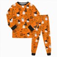 thumbnail image 1 of CAICJ98 Boy Girl Halloween Pajamas Cute Pumpkin Ghost Pjs Set Kids Toddler 2 Piece Long Sleeve Soft Cotton Sleepwear, Size 7-8 Years, 1 of 7