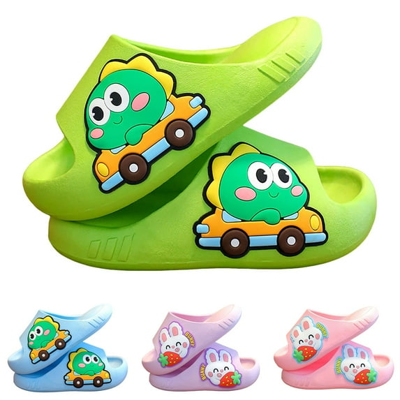 CAICJ98 Boy Girl Slides Kids Sandals Summer Toddler Slides Sandals Cute Dinosaur Shower Slippers Beach Shoes Green,1 (9-9.5 Years)