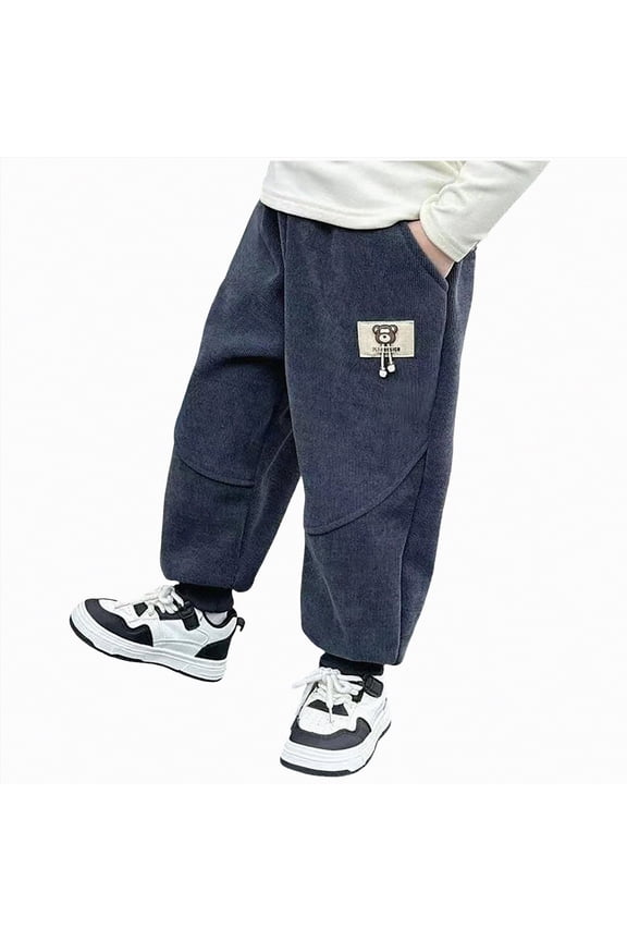 Boy Sweatpants Athletic Workout Fleece Lined Pants Kids Clothes Winter Pants with Pocket Warm Joggers for Boys (Grey,9-10 Years)