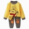 thumbnail image 1 of CAICJ98 Boy Toddler Baby Clothes 3 6 12 18 24 Months 2T 3T 4T 5T Boys Fall Winter Outfits Solid Color Long Sleeve Elastic Waist Everyday Outfit Set 2PCS (Yellow,3-4 Years), 1 of 7