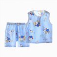 thumbnail image 1 of CAICJ98 Boy Toddler Baby Summer Clothes 3 6 12 18 Months 2T 3T 4T 5T Girls Outfits Cute Cartoon Sleeveless Tank Tops and Shorts Set 2Pcs (Blue,3-4 Years), 1 of 4