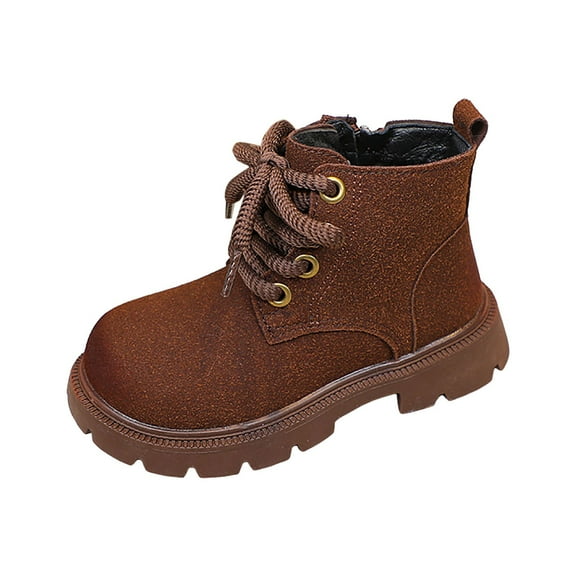 CAICJ98 Boy Toddler Boots Kids Unisex Lace Up Outdoor Autumn Winter Shoes Hiking Water Resistant Boots for Toddler Girls Coffee (Little Kid/Big Kid),11