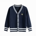 thumbnail image 1 of CAICJ98 Boy's Sweater Cardigan Simple Solid Color Long Sleeve with Pockets Kid Knit Coats for Autumn and Winter Sweater for Toddler Boys Navy,3-4 Years, 1 of 5