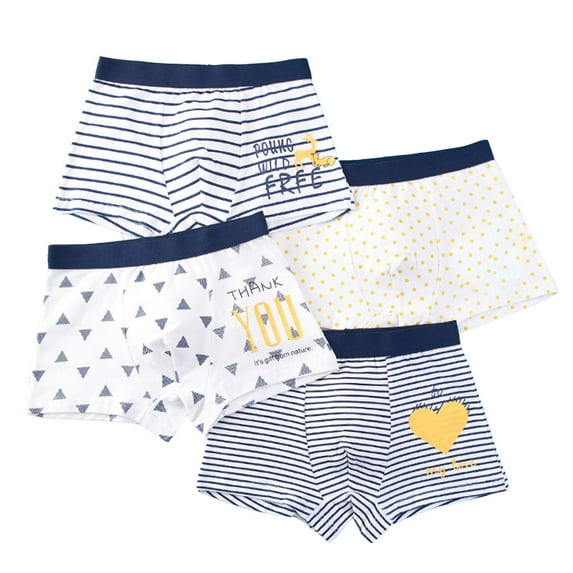 CAICJ98 Boys' Boxer Briefs, Toddler Kids Tag Free & Breathable Underwear, Assorted Color Multipacks,4-Pack,14-16 Years