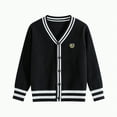 thumbnail image 1 of CAICJ98 Boys Cardigan Sweater Button Up V Neck Knit Sweater Toddler Boy Outerwear Long Sleeve Coat Embroidered Casual Jacket Black,11-13 Years, 1 of 5