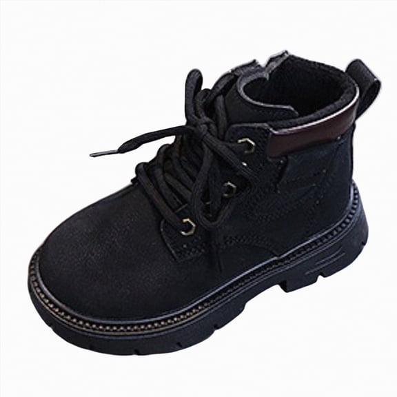 CAICJ98 Boys' Girls' Boots Combat Snow Boots Waterproof Non-Slip Fashion Work Ankle Boots with Lace Up Side Zipper Hiking Boots Boys Girls (Toddler/Little Kid),6.5