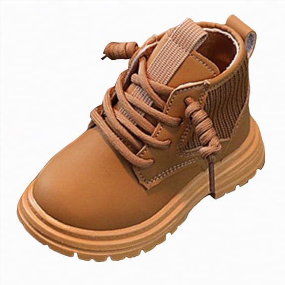 CAICJ98 Boys Girls Boots Work Boots Winter Snow Boots Lace Up Combat Boots Side Zipper Ankle Boots Waterproof Outdoor Hiking Boots for Boys Girls (Toddler/Little Kid),9.5