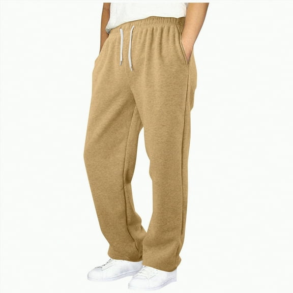 CAICJ98 Boys Girls Fleece Sweatpants Kids Sweat Pants Fall Winter Clothes Joggers for Boys Girls (Khaki,13-14 Years)