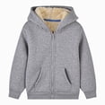thumbnail image 1 of CAICJ98 Boys Girls Hoodie Cozy Soft Fleece Sherpa Lined Hoodie Zip Up Sweatshirt for Toddler Kids (Grey,8-9 Years), 1 of 4