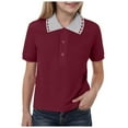 thumbnail image 1 of CAICJ98 Boys Girls Polo Shirts Kids School Uniform Shirts for Boys Girls Short Sleeve Collared Shirts Watermelon Red,13-14 Years, 1 of 4