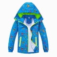 thumbnail image 1 of CAICJ98 Boys Girls Rain Jacket with Hood Lightweight Raincoats for Kids (Blue,10-13 Years), 1 of 6