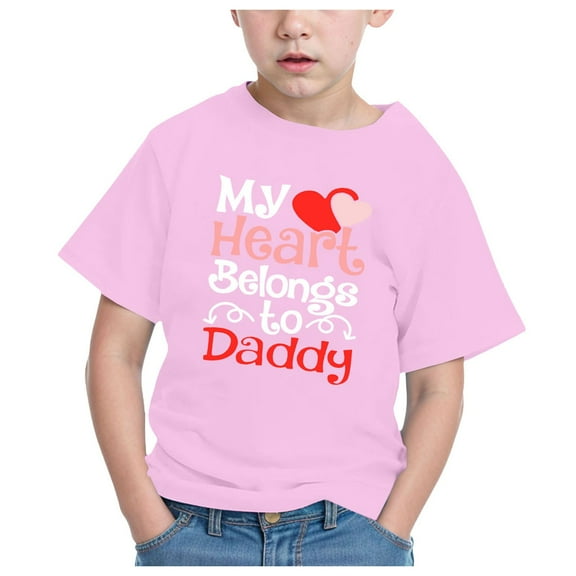 CAICJ98 Boys Girls Short Sleeve Tshirts Trendy Summer Tops Casual Crew Neck Daily Shirt for Toddler Kids Cute Pullover Graphic Tees Pink,18-24 Months