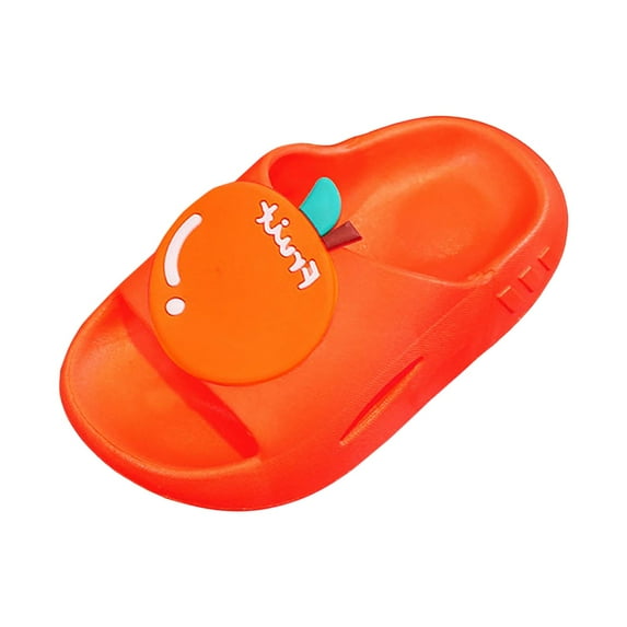 CAICJ98 Boys Girls Slides Anti-Slip Pillow Slippers Ultra Light Home Slippers Shower Summer Toddler Sandals Water Shoes Orange,10 (3.5-4 Years)