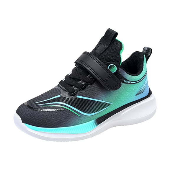 CAICJ98 Boys Girls Sneakers Fashion All Season Children Boys Sports Shoes Flat Thick Bottom Lightweight Non-Slip Running Shoes Boys Girls Black,2.5(Little Kid/Big Kid)