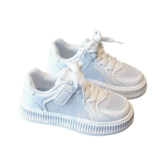 CAICJ98 Boys Girls Sneakers Girls' Shoes Cookie Sneakers Mesh Shoes Casual Children's Shoes Breathable Board Shoes for Toddler Little/big Kids Big Kids Shoes,White