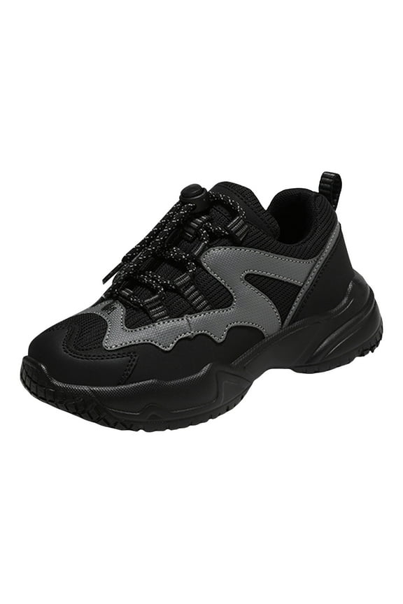 Boys Girls Sneakers Kids Casual Walking Shoes Lightwight Breathable Running Shoes Boys Girls Black,2.5(Little Kid/Big Kid)